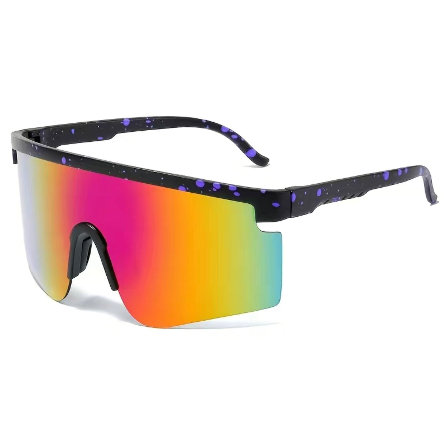 1pc New Frame Coated Lens Conjoined unisex Sunglasses Sports Sunglasses Trendy Tinted colour.